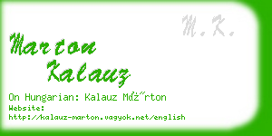 marton kalauz business card